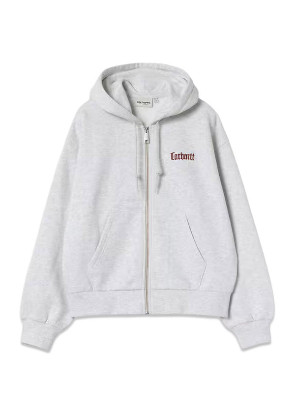 W Schooljack met capuchon - Ash Heather Stone Washed-SWEATSHIRT-Carhartt WIP-Butler Loftet