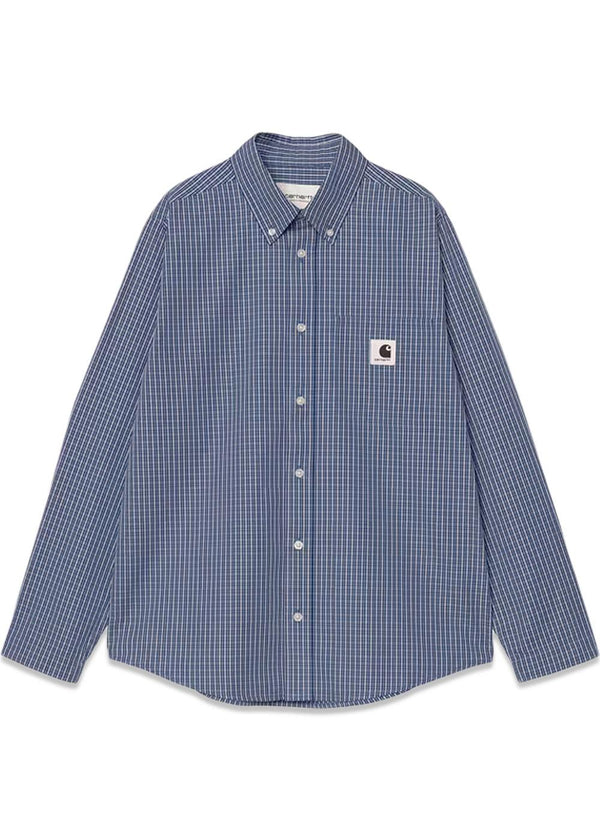 W L/S Groff-shirt - Groff-ruit, blauw-shirts-Carhartt WIP-Butler Loftet