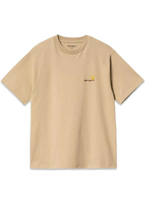W S/S American Script T-Shirt - Sable-T-shirts-Carhartt WIP-Butler Loftet