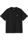 W S/S Chase T-Shirt - Black / Gold-T-shirts-Carhartt WIP-Butler Loftet