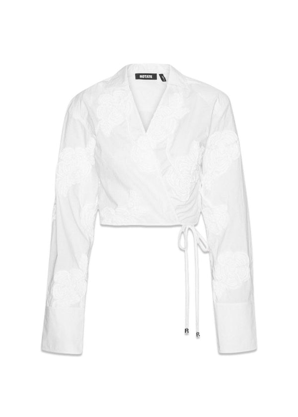 WRAP KATOENEN SHIRT - Helderwit-Overhemden-Rotate-Butler Loftet