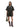 Washed Stretch Cotton Boxy Kimono Mini Dress - Black-Dress-Ganni-Butler Loftet