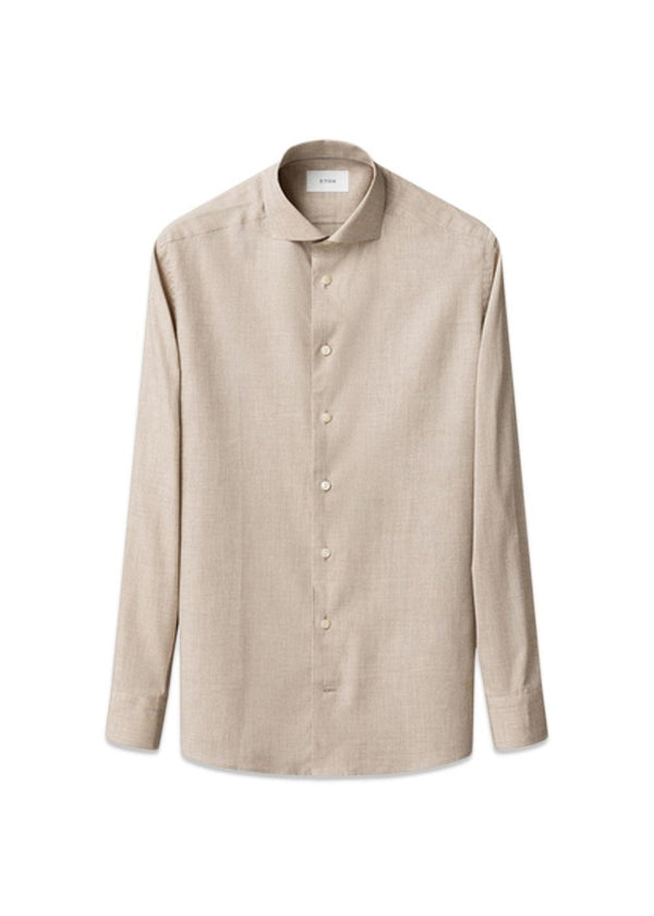 Wide Spread Rounded Single Slim - Beige-Overhemden-Eton-Butler Loftet