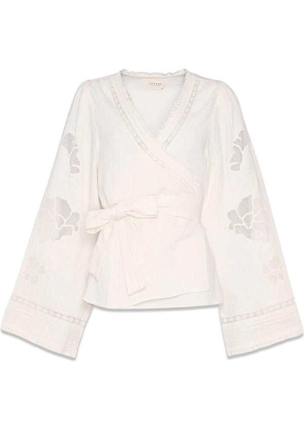 Winfrey Wrap Top - Ecru-Top-Sissel Edelbo-Butler Loftet