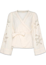 Winfrey Wikkeltop - Off White-Blouses-Sissel Edelbo-Butler Loftet