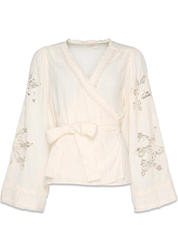 Winfrey Wikkeltop - Off White-Blouses-Sissel Edelbo-Butler Loftet