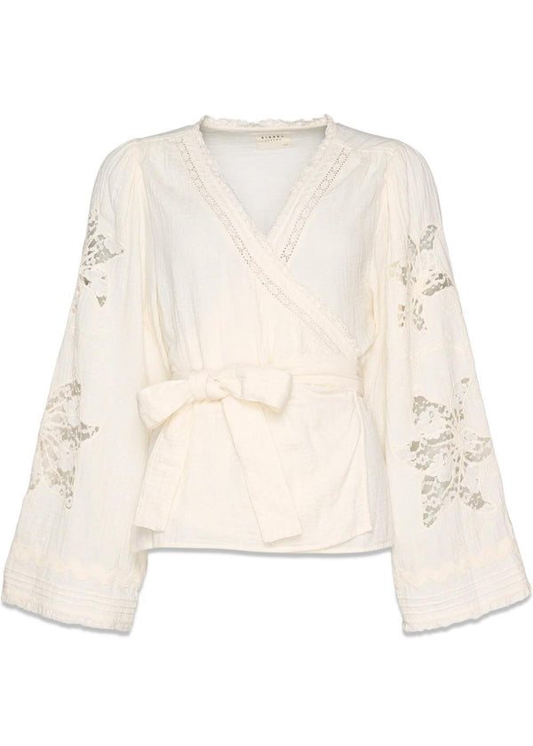 Winfrey Wikkeltop - Off White-Blouses-Sissel Edelbo-Butler Loftet