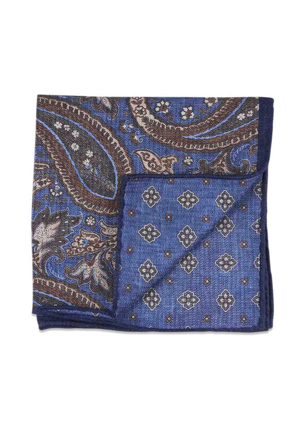 Wool Pocket Square - Blue-Accessories-Portia-Butler Loftet