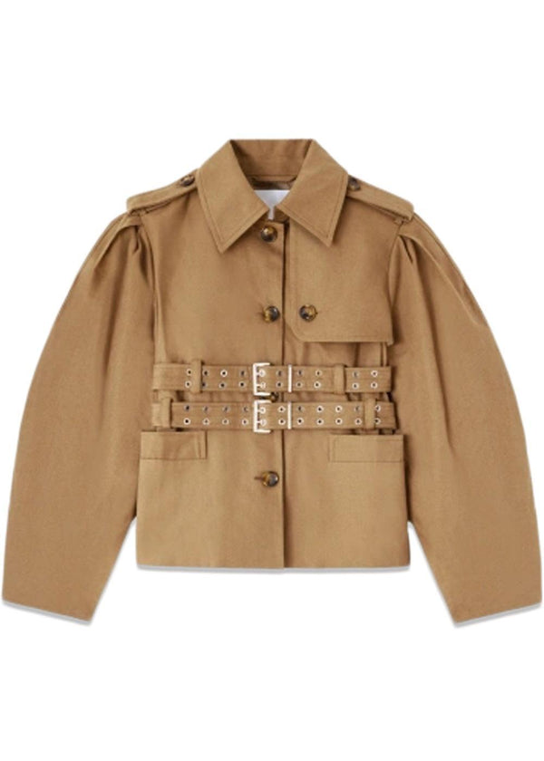 Workwear Canvas Short Peplum Jacket - Ermine-Outerwear-Ganni-Butler Loftet