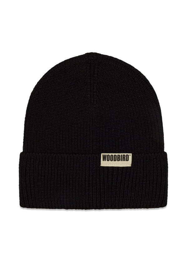 Yupa Long Beanie - Black-Headwear-Woodbird-Butler Loftet