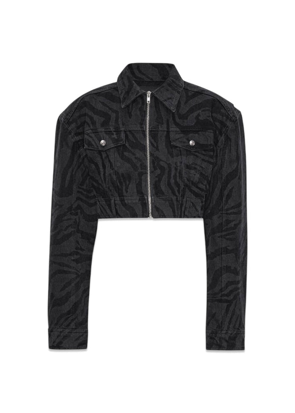 Zebra Denim Jack - Zwart - Gewassen-Bovenkleding-Rotate-Butler Loftet
