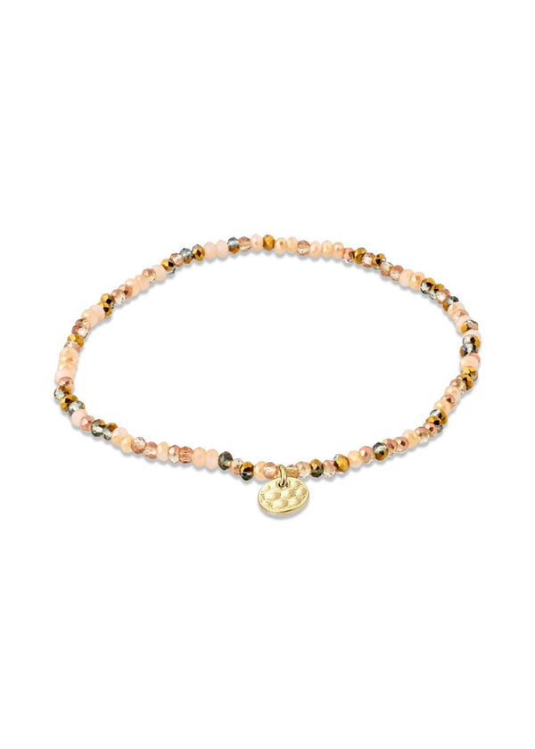 INDIE bracelet brown mix, gold-plated - Gold Plated
