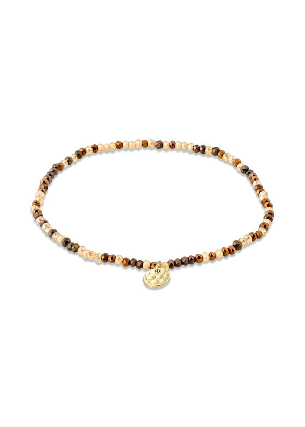INDIE bracelet brown, gold-plated - Gold Plated