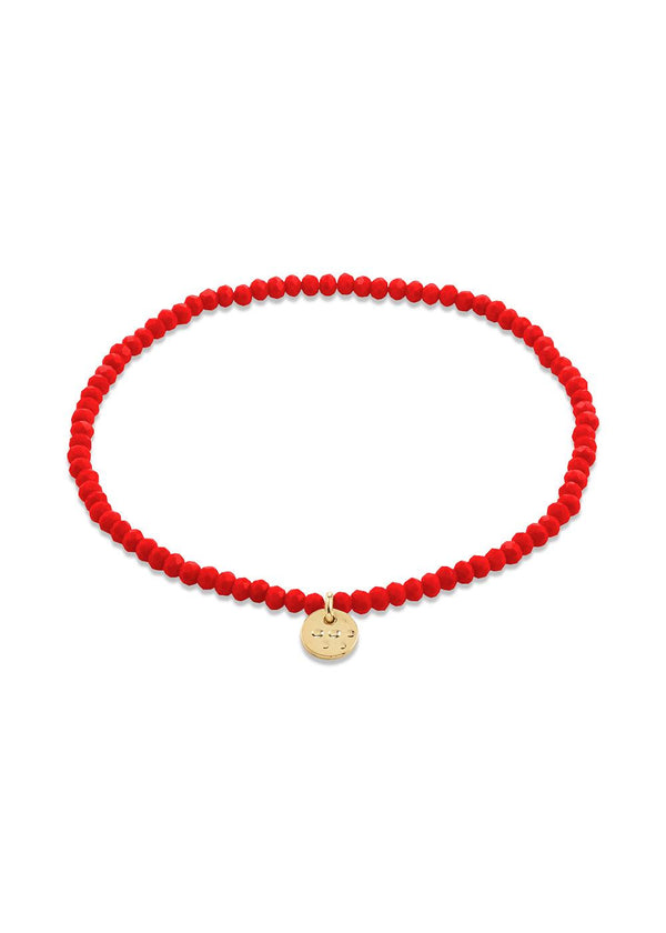 INDIE bracelet red, gold-plated - Gold Plated