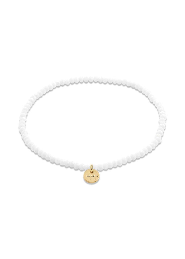 INDIE bracelet white, gold-plated - Gold Plated