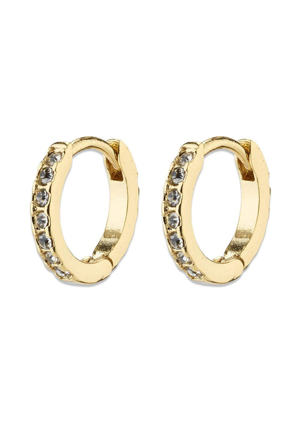 EBNA mini crystal huggie hoops gold-plated - Gold Plated