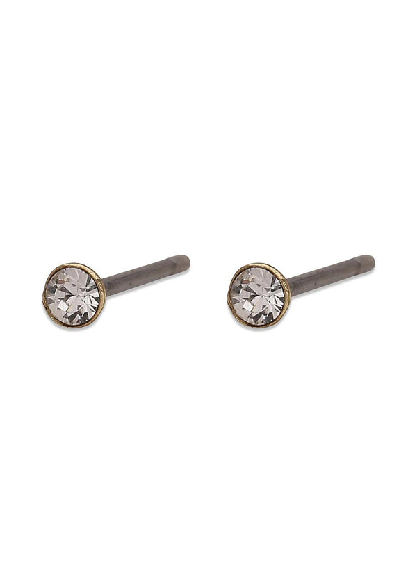 YANA micro crystal earstuds gold-plated - Gold Plated
