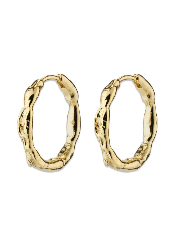 EDDY organic shaped medium hoops gold-plated - Gold Plated