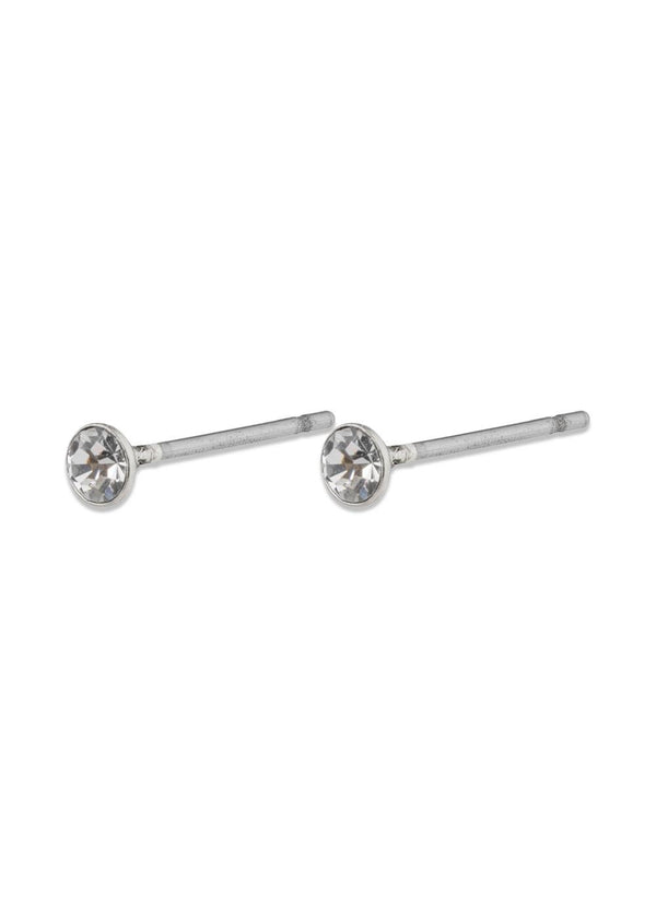 SYLVIE small crystal stud earrings silver-plated - Silver Plated