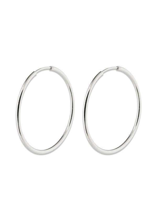 SANNE medium hoop earrings silver-plated - Silver Plated
