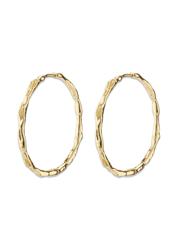 EDDY organic shaped maxi hoops gold-plated - Gold Plated
