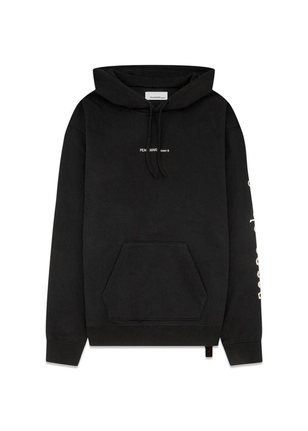 Loose Fit Hoodie Pigeon Print - Black