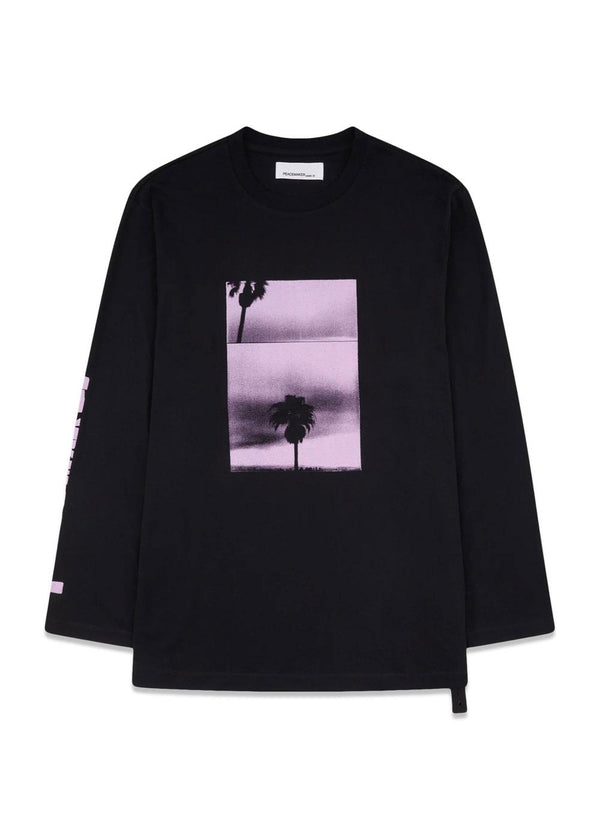 Regular LS Tee Panorama Print - Black