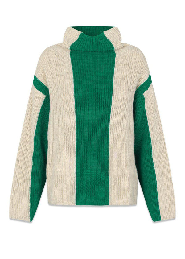 Modströms AllyMD t-neck - Green Meadow. Køb strik her.