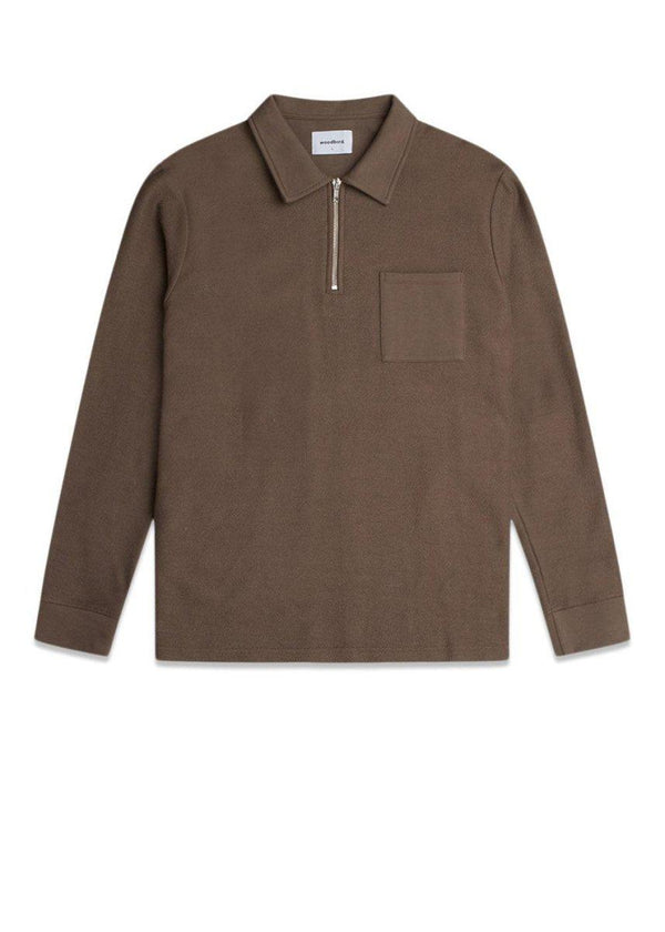 Woodbirds Alter Half-Zip Polo - Brown. Køb sweatshirts her.
