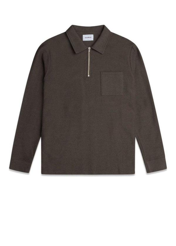 Woodbirds Alter Half-Zip Polo - Brown. Køb sweatshirts her.