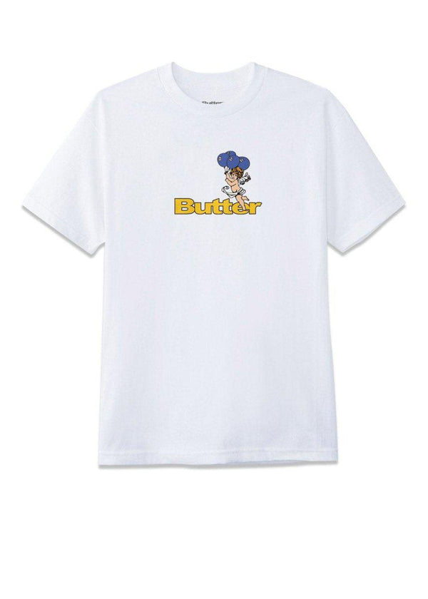 Butter Goods' Balloons logo tee - White. Køb t-shirts her.