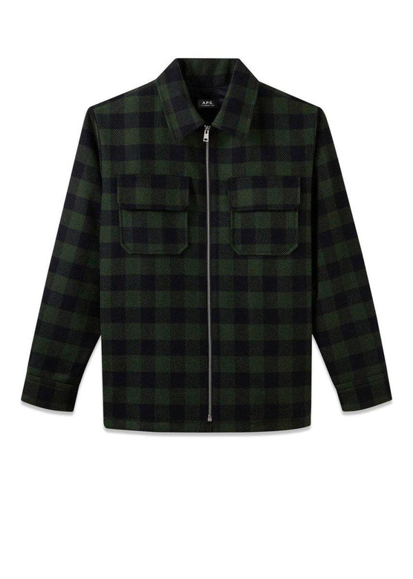 A.P.C's Blouson New Ian - Vert Fonce. Køb overtøj her.