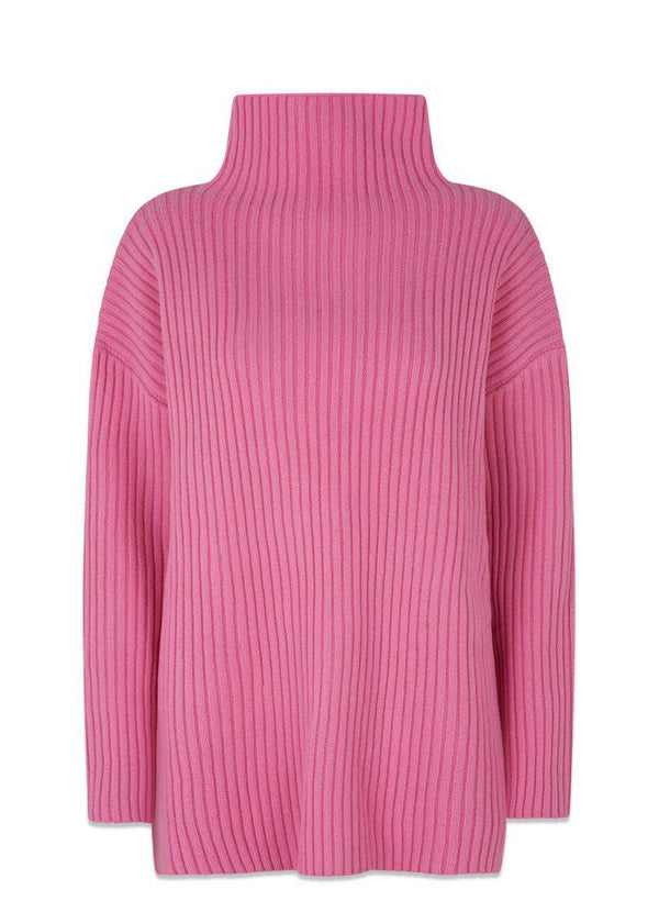 Modströms BradleyMD t-neck - Cosmos Pink. Køb strik her.