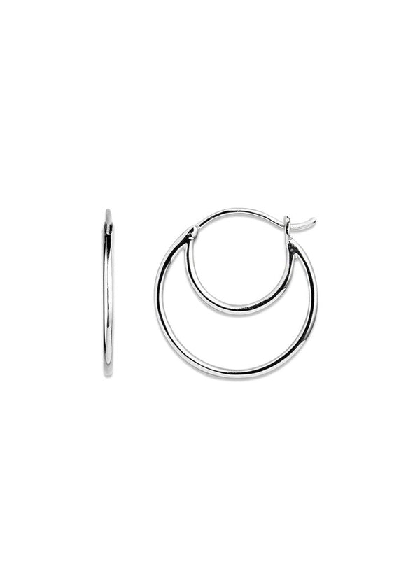Stine A's Double creol earring - Sølv. Køb accessories her.