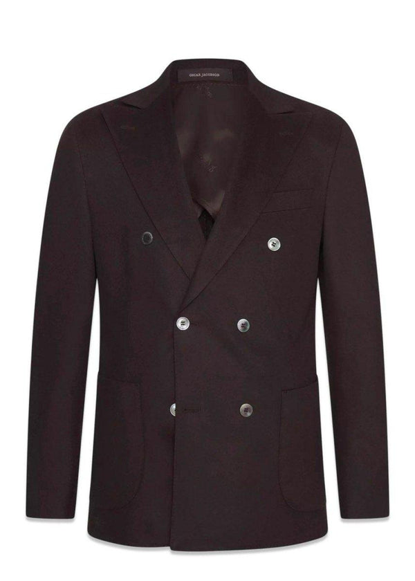 Oscar Jacobsons Farris Patch Soft Blazer - Dark Leather Brown. Køb blazers her.