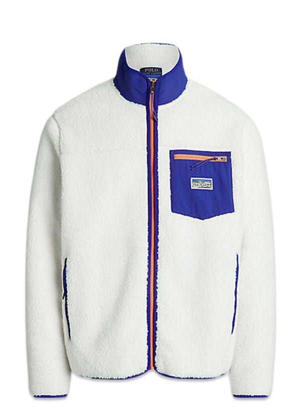 Ralph Laurens Fleece Zip - White/Blue. Køb fleece her.