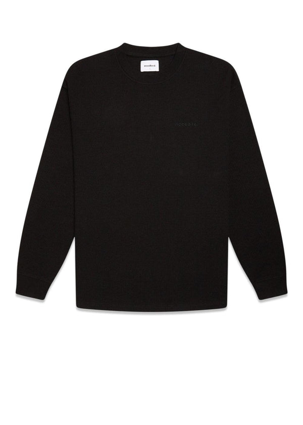 Woodbirds Hanes Waffle L/S Tee - Black. Køb t-shirts her.