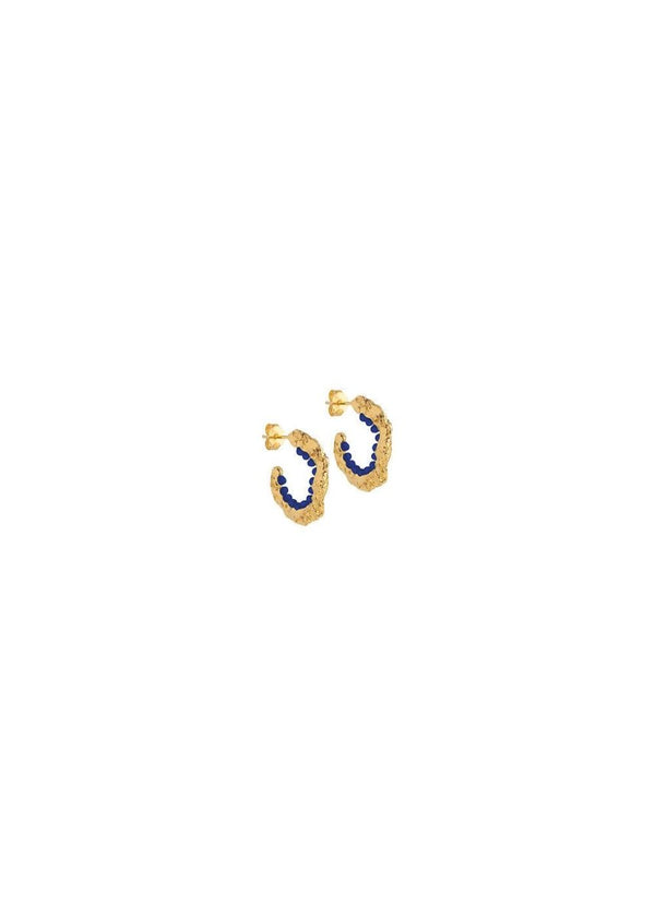 ENAMEL Copenhagens Hoops, Enora - Navy Blue. Køb øreringe her.