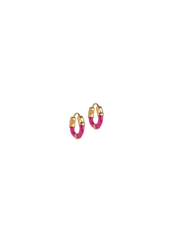 ENAMEL Copenhagens Hoops, Lina small - Fuchsia Pink. Køb øreringe her.