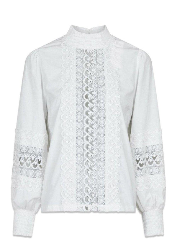 Neo Noirs Katie Embroidery Blouse - Off White. Køb blouses her.