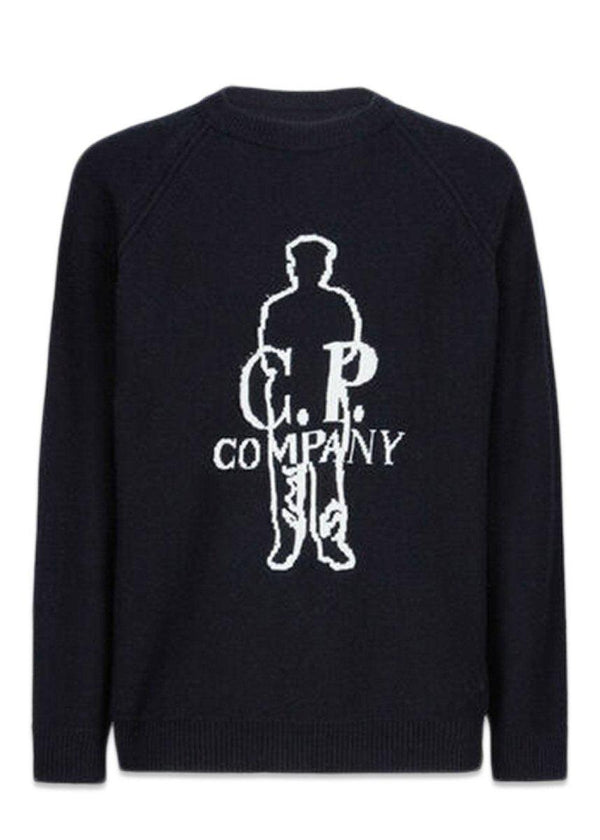 C.P. Companys Knitwear Crew neck Lambswool - Black. Køb strik her.