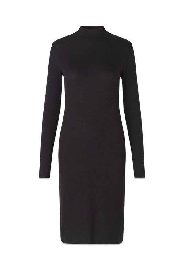 Modströms Krown LS t-neck dress - Black. Køb kjoler her.
