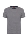 Kyran gestreept T-shirt van Oscar Jacobson - marinewit. Koop hier T-shirts.