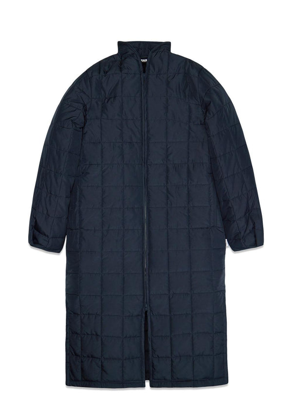 Rains' Liner W Coat - Navy. Køb frakker her.