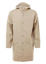 Rains' Long Jacket - Beige. Køb regnjakker her.