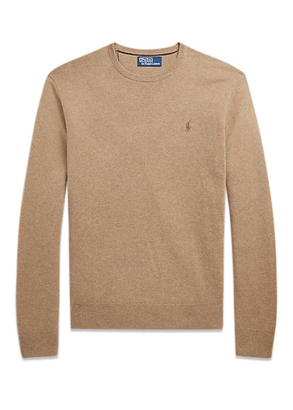 Ralph Laurens Merino Crew Neck - Brown. Køb strik her.
