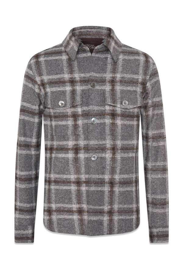 Oscar Jacobsons Milron Shirt Jacket - Thunder Grey. Køb shirts her.