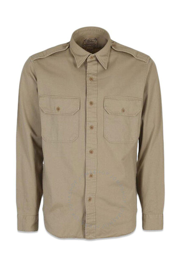 Ralph Laurens Piece Dye Chino Shirt - Khaki. Køb shirts her.