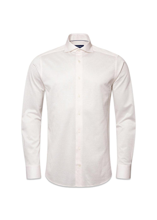 Etons Slim-Fine Knit Pique - Beige. Køb shirts her.