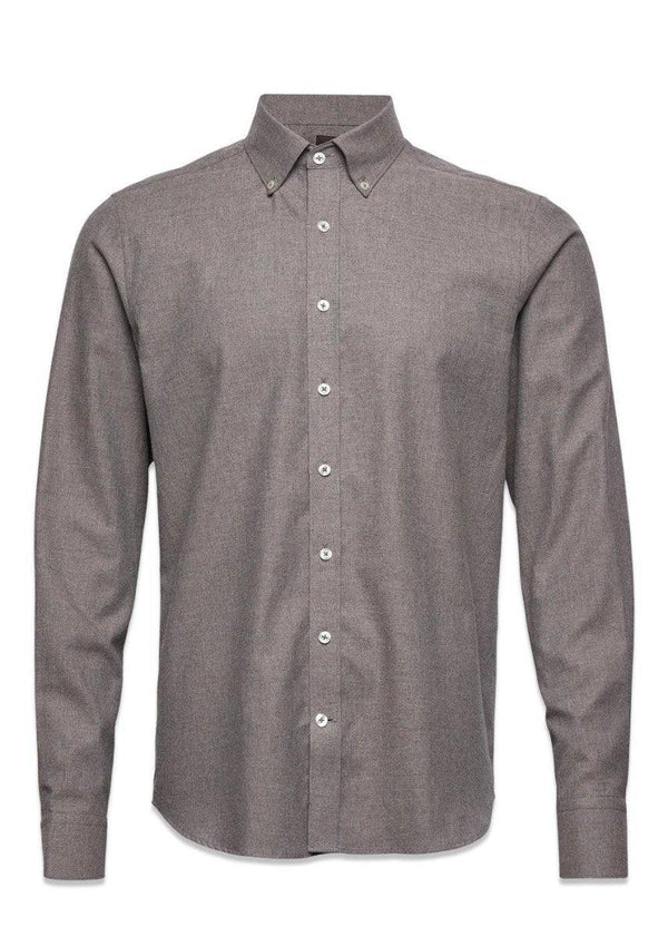 Oscar Jacobsons Slim Fit BD Flannel - Brick Beige. Køb shirts her.